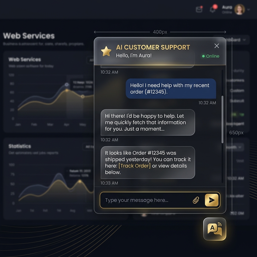 AI Support Chatbot Widget Concept
