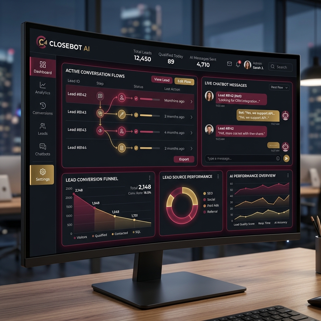 Closebot Lead Qualification Mockup Dashboard