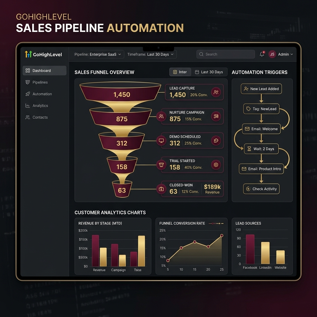 GHL CRM Sales Pipeline Automation Funnel
