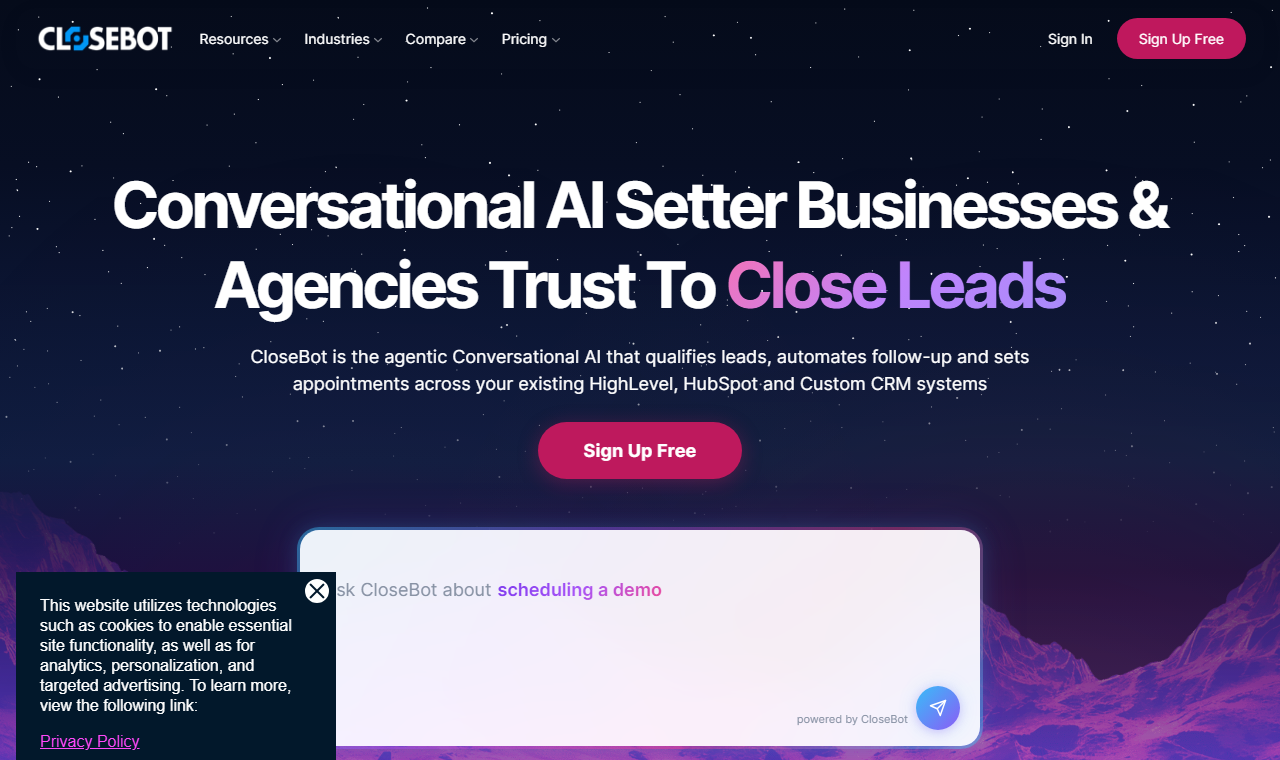Closebot AI Lead Qualification System UI Preview